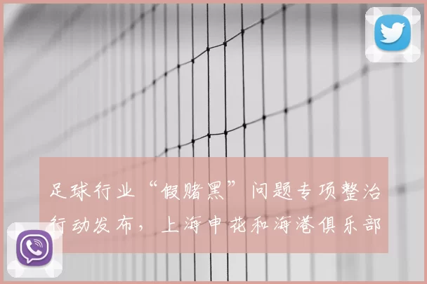 足球行业“假赌黑”问题专项整治行动发布,上海申花和海港俱乐部新赛季被罚分